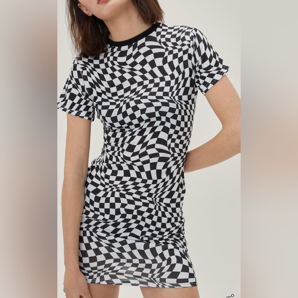 nasty gal checkered dress
